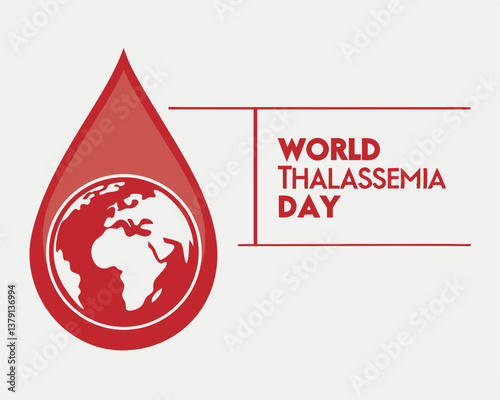 Simple World Thalassemia Day design with a clear message and blood drop.
