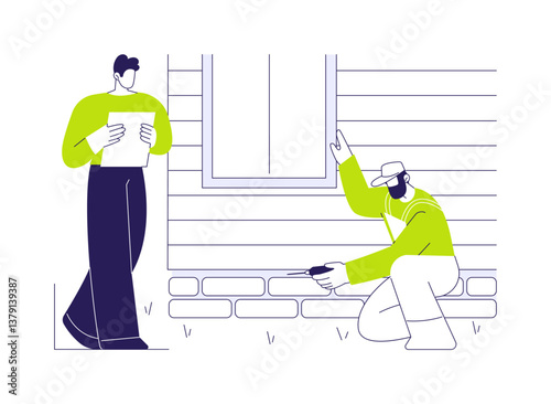 Foundation inspection abstract concept vector illustration.