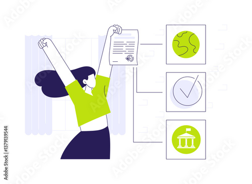 Immigration application approved abstract concept vector illustration.