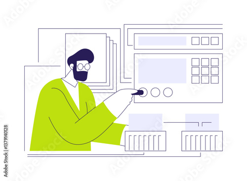 New materials scientific research abstract concept vector illustration.