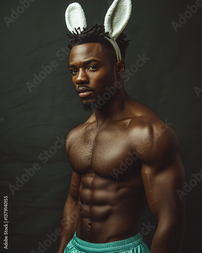 Black man with bunny ears