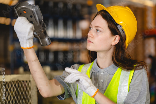 Female Engineer in Factory,...
