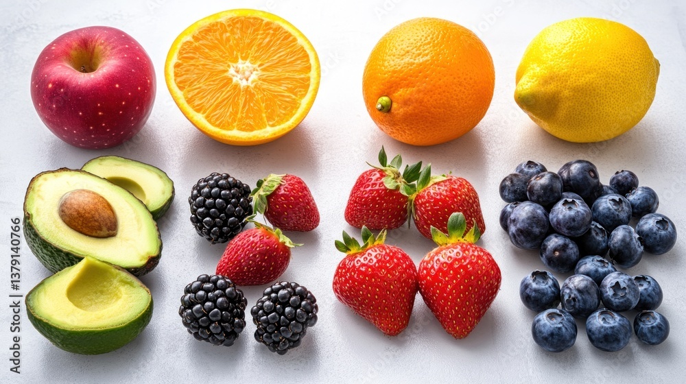 Vibrant Fruit Assortment: A Delightful Display of Nature's Goodness Vibrant Fruit Assortment: A Delightful Display of Nature's Goodness