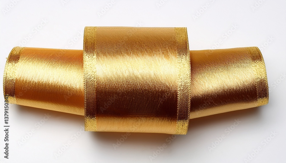 gold ribbon in roll on white gold ribbon in roll on white