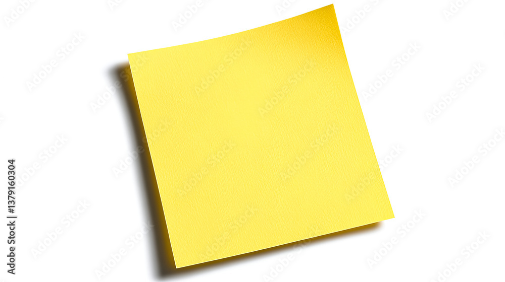 A Blank Yellow Sticky Note Ready for Ideas and Reminders Optimism and Creativity