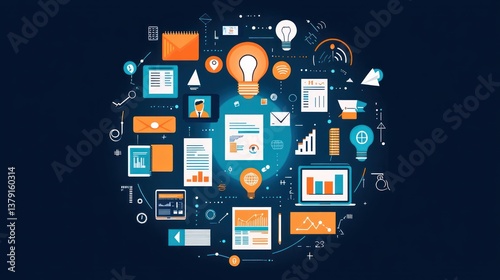 Abstract graphic of digital productivity tools