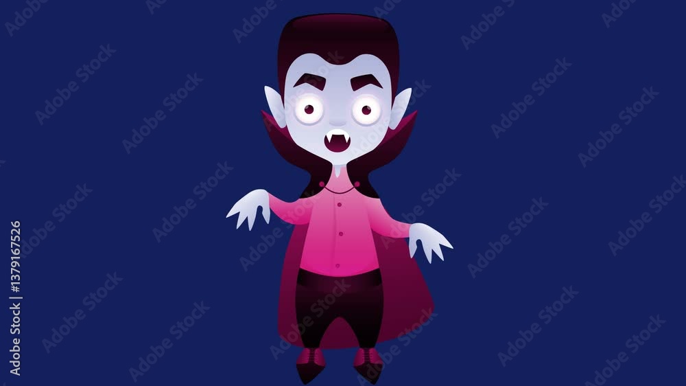 Vampire cute cartoon character. Animation 2D Vampire cute cartoon character. Animation 2D