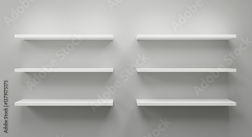  Floating Shelves: Modern White Wall Decor, Minimalist Home Storage Solution, Display, Organization, Contemporary Design