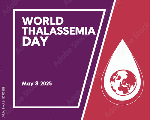 World Thalassemia Day on May 8, 2025: raising awareness with a blood drop.