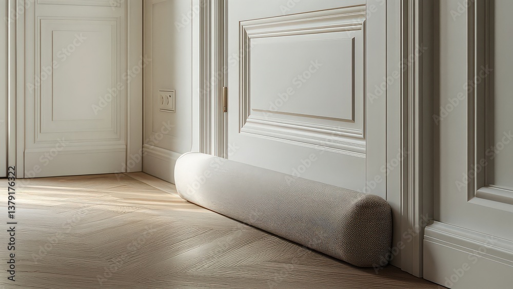 Fototapeta premium Elegant Interior Space Featuring a Soft Door Stopper by a Door