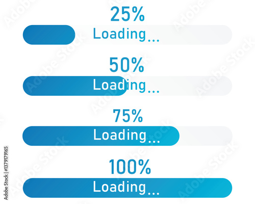 Loading bar progress indicator with percents.