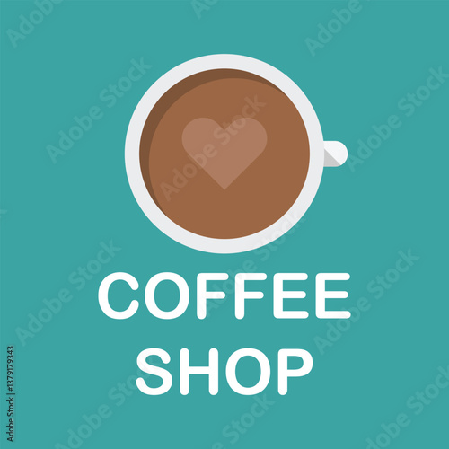 coffee shop Logo design, Vector illustration. 