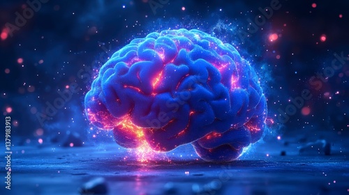 Glowing Human Brain