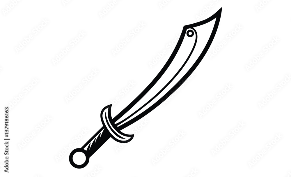 Fototapeta premium Cutlass sword isolated white silhouette