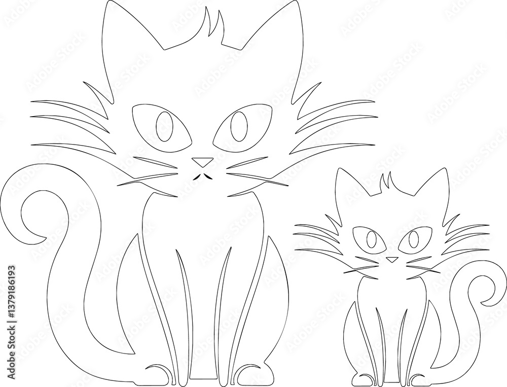 Obraz premium Cats in white background