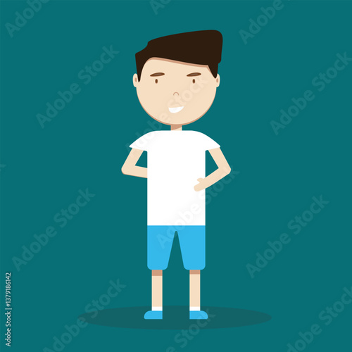 Character Boy Flat Design Vector illustration.