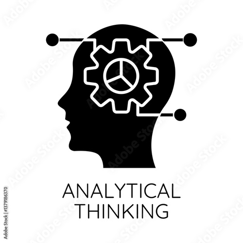Analytical Thinking – Head with Gears Representing Critical and Strategic Problem-Solving