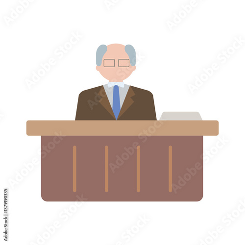 School principal flat icon. Head teacher vector colorful illustration for mobile concept and web apps design.