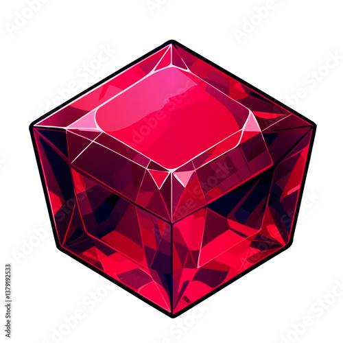 Ruby Square Crystal