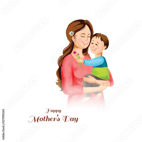 Happy Mothers day love celebration beautiful card background