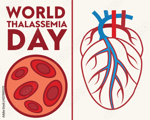 World Thalassaemia Day: highlighting lungs and blood cells for awareness.