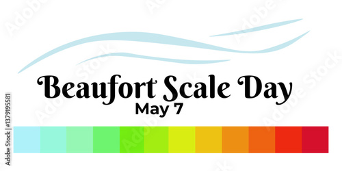 Beaufort Scale Day, an idea for a horizontal poster, banner or flyer for a date dedicated to the environment