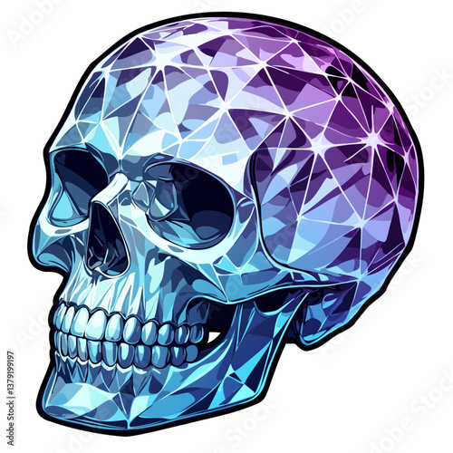 Crystal Skull Diamond Purple Blue