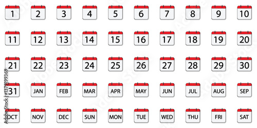 Calendar outline color, icon desgin Vector illustration.