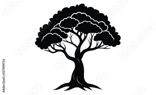 Εκτύπωση καμβά arbutus strawberry tree silhouette
