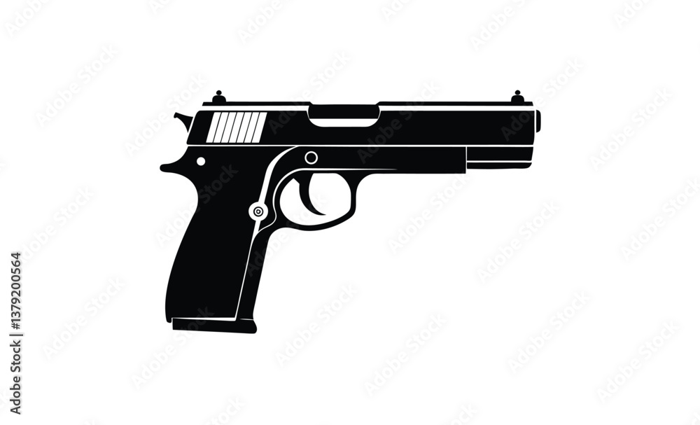 illustration of a gun silhouette illustration of a gun silhouette