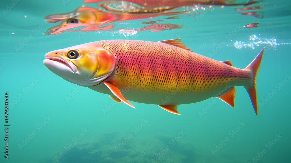 Fototapeta premium salmon underwater