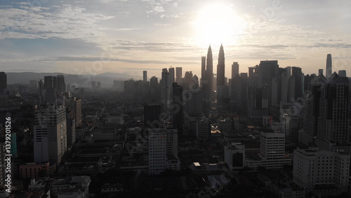Photography Aerial view of the capital of Malaysia