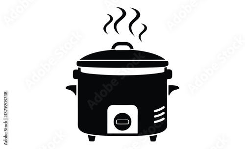 electric rice cooker art silhouette