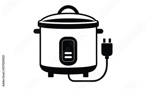 electric rice cooker art silhouette