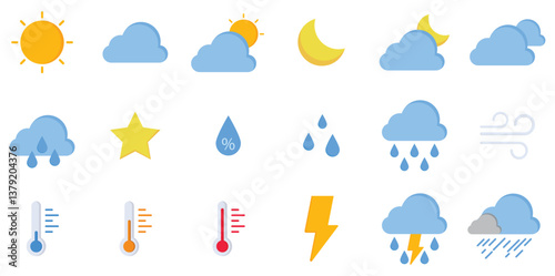 Weather icon set, vector illustrator