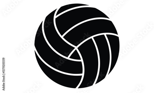 volleyball on black silhouette