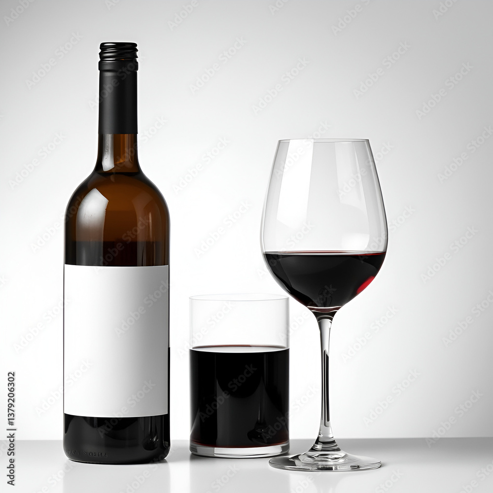 Composition of wine bottle and wineglass Composition of wine bottle and wineglass