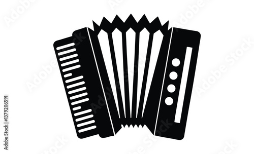 accordion icon on white silhouette 