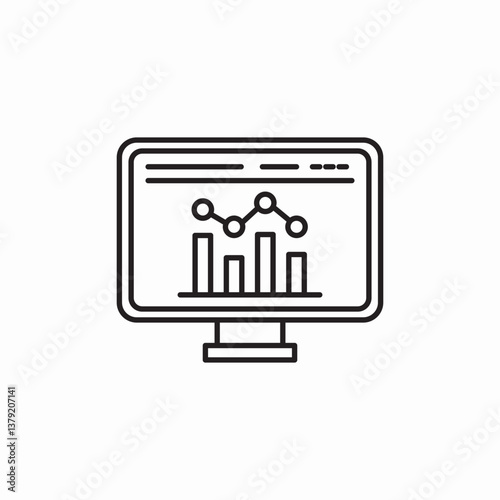 desktop data application icon sign vector