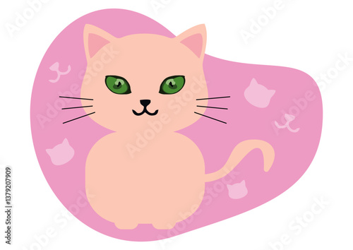 Gato simpático e feliz com seus olhos verdes
