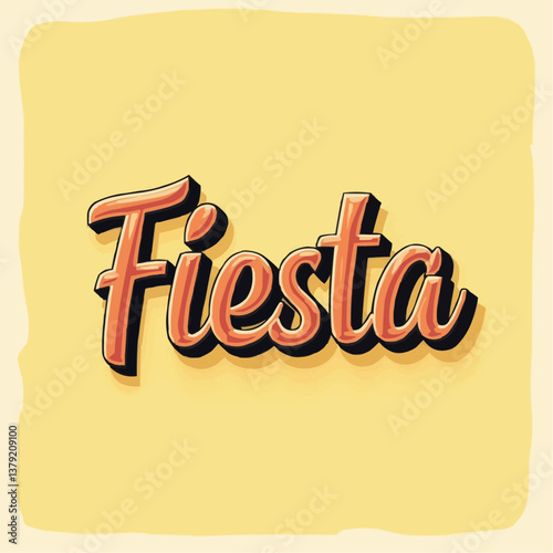 Fiesta-Schriftzug, festlich, gelb

