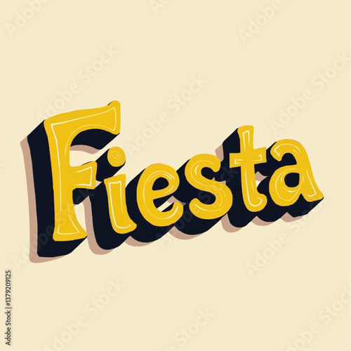 Fiesta-Schriftzug, festlich, gelb

