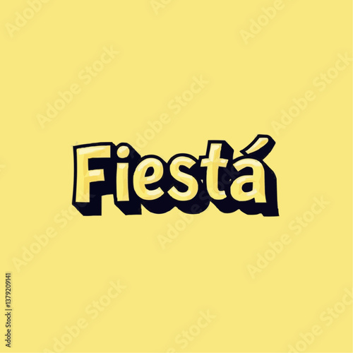Fiesta-Schriftzug, festlich, gelb

