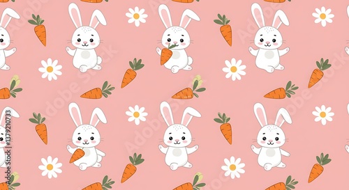 Bunny Bloom: Pastel Delight AI Generated