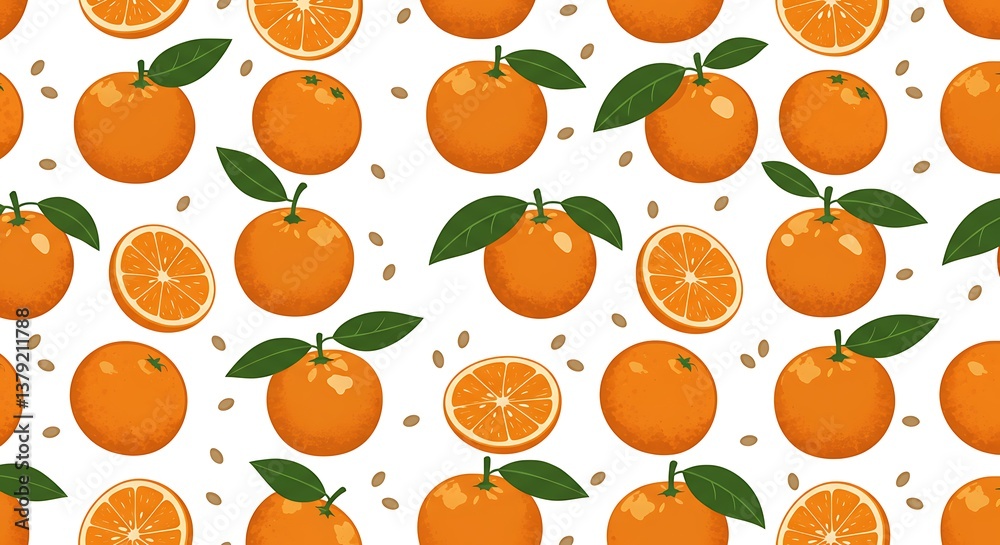 Vibrant Orange Citrus Pattern Delightful Summer Fruit Design AI Generated Vibrant Orange Citrus Pattern Delightful Summer Fruit Design AI Generated