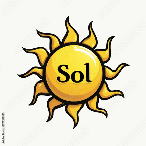 Sonne, Wort, Sol, Illustration

