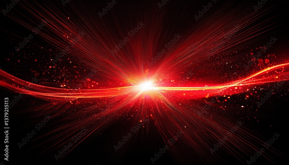 abstract red flash on a black background and glowing particles abstract red flash on a black background and glowing particles