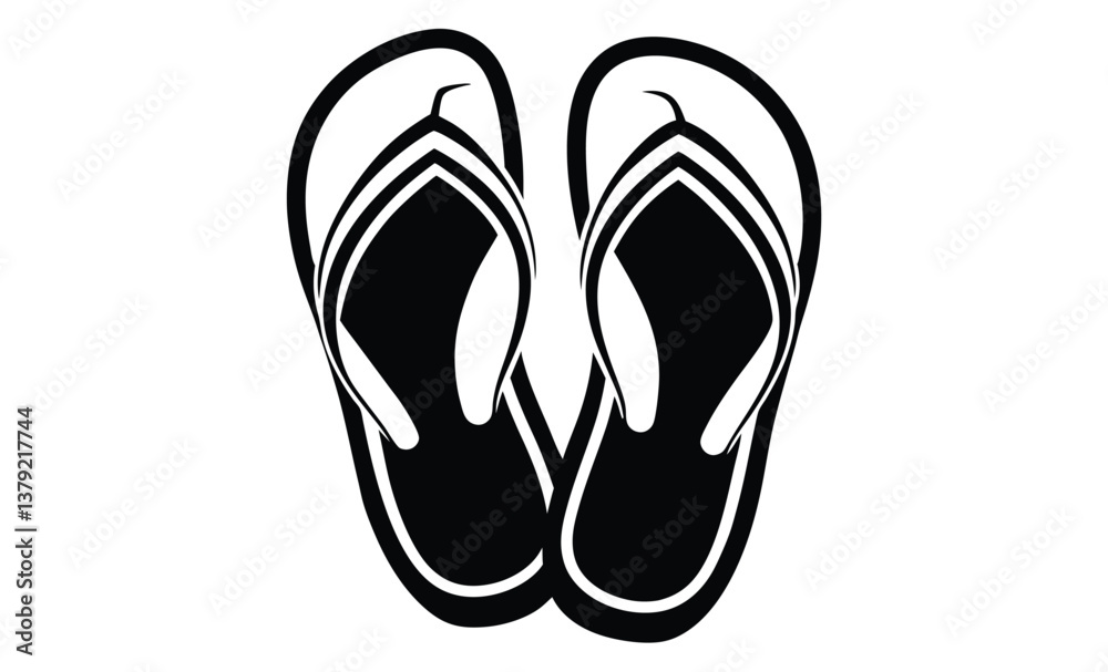 flip flops black vector icon silhouette flip flops black vector icon silhouette