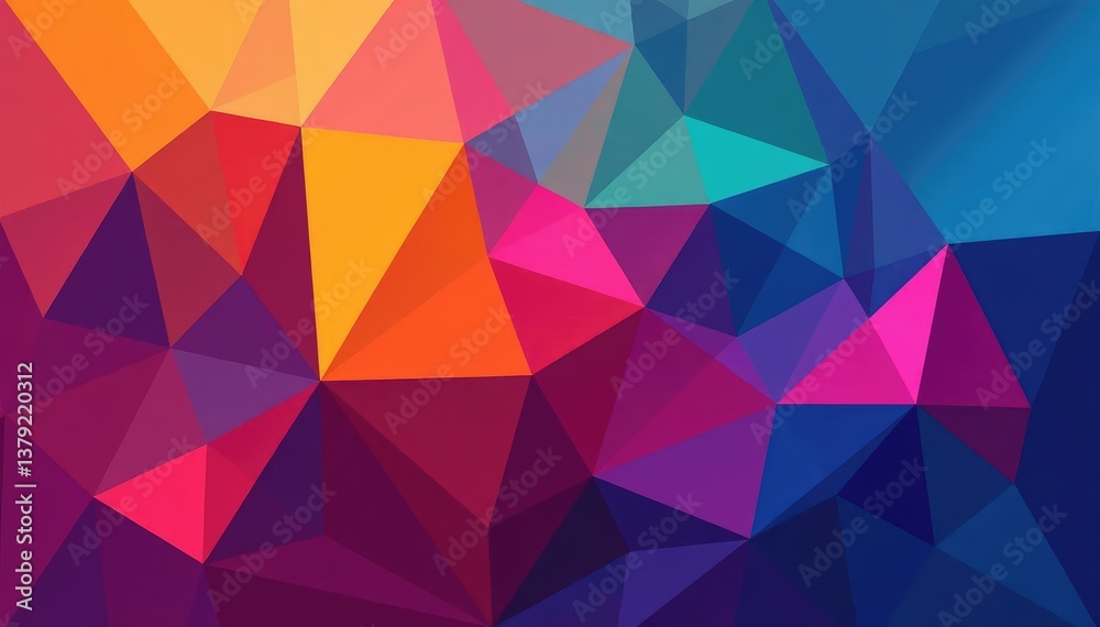 Abstract geometric shapes, vibrant color palette, endless repeat, bold, color Abstract geometric shapes, vibrant color palette, endless repeat, bold, color