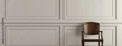 Obraz na płótnie Vintage Chair Against Elegant Wall Panelling w salonie